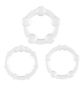 MizzZee - Stimulation Penis Rings (Full Set 3 Pieces - Transparent)